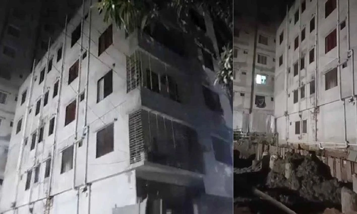 ৫ তলা ভবন হেলে পড়ায় আতঙ্কে বাসা ছাড়ছেন ভাড়াটিয়ারা